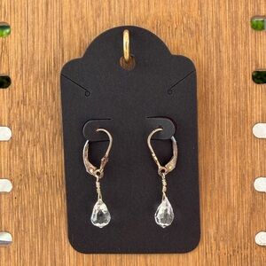 Silver Drop Earrings with clear beads